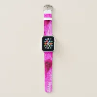 Swirly Abstract Liquid Art in Pink and White  Apple Watch Band