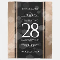 Elegant 28th Linen Wedding Anniversary Celebration Fleece Blanket