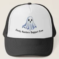 Cute Halloween Ghost Candy Hunters Support Crew Trucker Hat