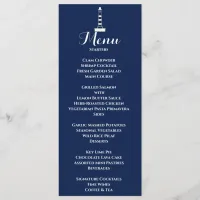 Elegant Nautical Wedding Lighthouse White & Blue Menu