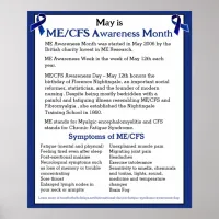 ME/CFS Awareness Month, Day and Week  Poster