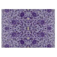 Elegant Flowery Purple Damask Cutting Board