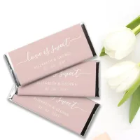 Simple Elegant Script Blush Personalized  Hershey Bar Favors