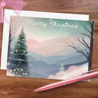 Pretty Winter Snow Landscape Merry Christmas Holiday Card