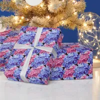 Heavenly Pink and Baby Blue Hydrangeas Wrapping Paper