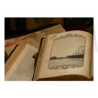 Santa Monica Pier Drawing in old Book