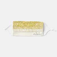 Monogram Metallic Gold Ombre Glitter Cream Fabric Adult Cloth Face Mask