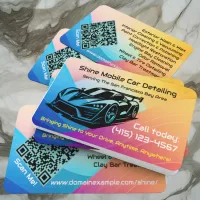 Hot Popping Mobile Auto Car Detailing QR Code URL  Business Card