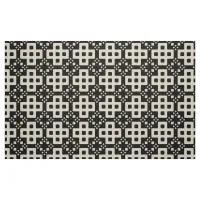 Modern Black & Beige Geometric Pattern Fabric