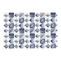 Bold Caribbean Tribal Mudcloth: White, Navy Blue Placemat