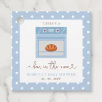 Bun In The Oven Blue Baby Boy Baby Shower Favor Tags