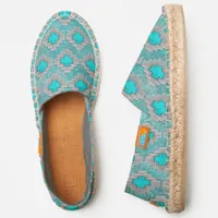 Southwest Turquoise Stone Geometric Pattern Espadrilles