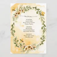  Bee Honeybee Floral  Menu