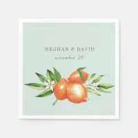 Orange Blossoms Citrus Botanical Wedding Napkins