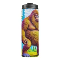 Hairy Bigfoot Walking through the Woods Thermal Tumbler