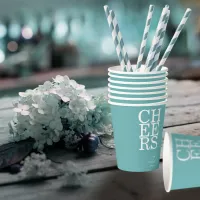 Reflections Wedding Cheers Teal ID774 Paper Cups