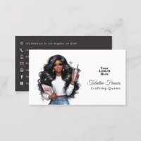 African American Crafting Queen Empowerment Art Business Card