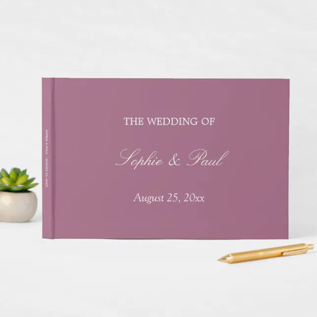 Elegant Mauve Wedding Guest Book