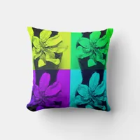 Delphinium  flowers painting throw pillow