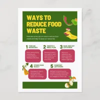 Ways To Reduce Food Waste Poster Postcard