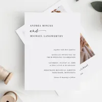 Simple Modern Handwriting Photo Wedding Invitation