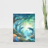 Dolphin Under the Sea Thank You Card