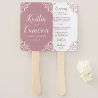 Elegant Wedding Fans - Programs Dusty Rose / Mauve