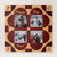 Geometric colored frames - 4 photos happy new year jigsaw puzzle