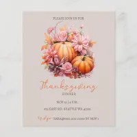 Budget Fall Pumpkins Thanksgiving Dinner Invite