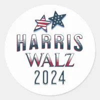 Kamala Harris and Tim Walz 2024 Classic Round Sticker