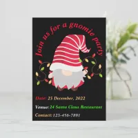 Gnomie Christmas Party Invitation Card