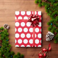 Custom White Polka Dot Wrapping Paper