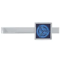 Azure Symphony: The Electric Triad Silver Finish Tie Bar