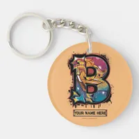 Rep Your Name: Customizable Graffiti Letter "B" Keychain