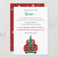 Cute Christmas Tree Car We've Moved Holiday Cards