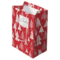 Red White Christmas Pattern#6 ID1009 Medium Gift Bag