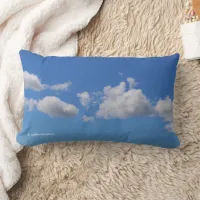 Dreamy Fluffy Clouds in a Blue Sky Lumbar Pillow