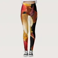 Elegant Multi-Colored Bearded Iris Germanica Leggings