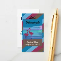 Let's Flamingle Wedding Beach at Dusk Registry Enclosure Card