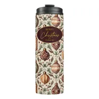 Earth Tones Christmas Pattern#12 ID1009 Thermal Tumbler