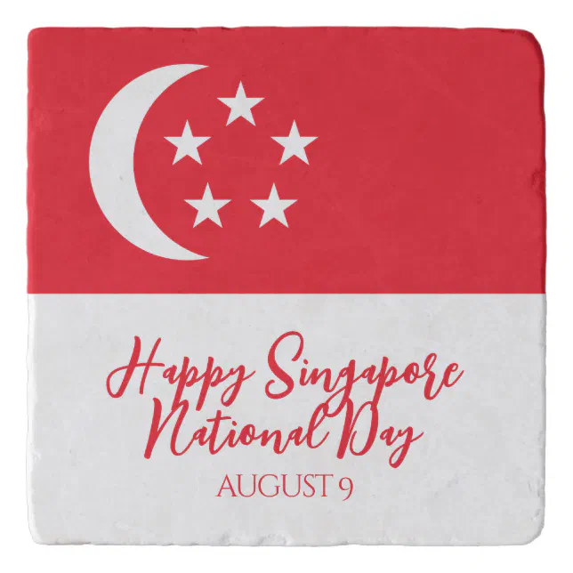 Happy Singapore National Day Singapore Flag Trivet