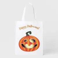 Trick or Treat Halloween Pumpkin Grocery Bag