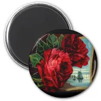 Vintage Roses and Sail Boat Magnet