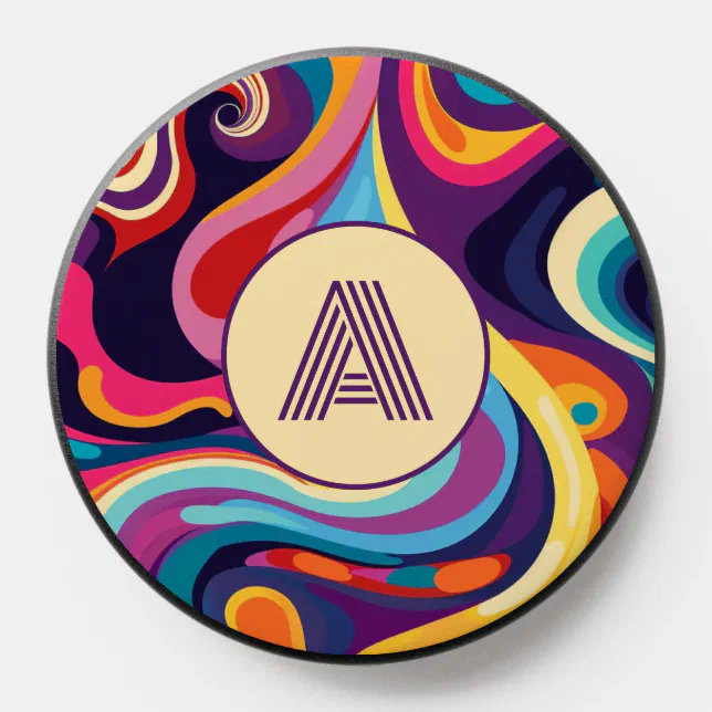 Retro Funky Abstract Colorful Pattern PopSocket