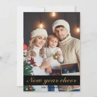 New year cheer fun family one photo holiday card