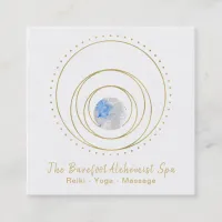 *~*  Geometric Boho Gold Sacred Geometry Cosmic Square Business Card