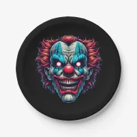 Spooky Clown Face Halloween Party Paper Plates