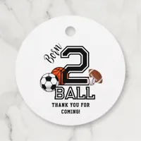 Born 2 Ball Sports Theme Boy’s 2nd Birthday Party Favor Tags