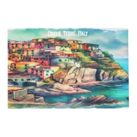 Coastal Charm Italy Cinque Terre Watercolor | Placemat