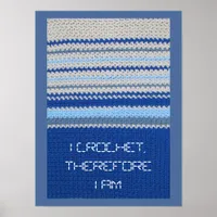 Poster - Blue Stripes in Crochet